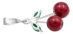 Conjunto Collar y Aretes Plata 925 Diseño Cereza para Mujer - Imagen 3