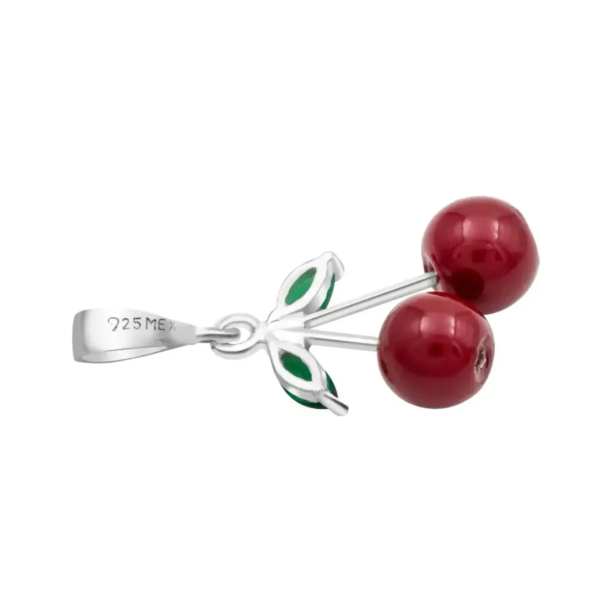 Conjunto Collar y Aretes Plata 925 Diseño Cereza para Mujer - Imagen 3