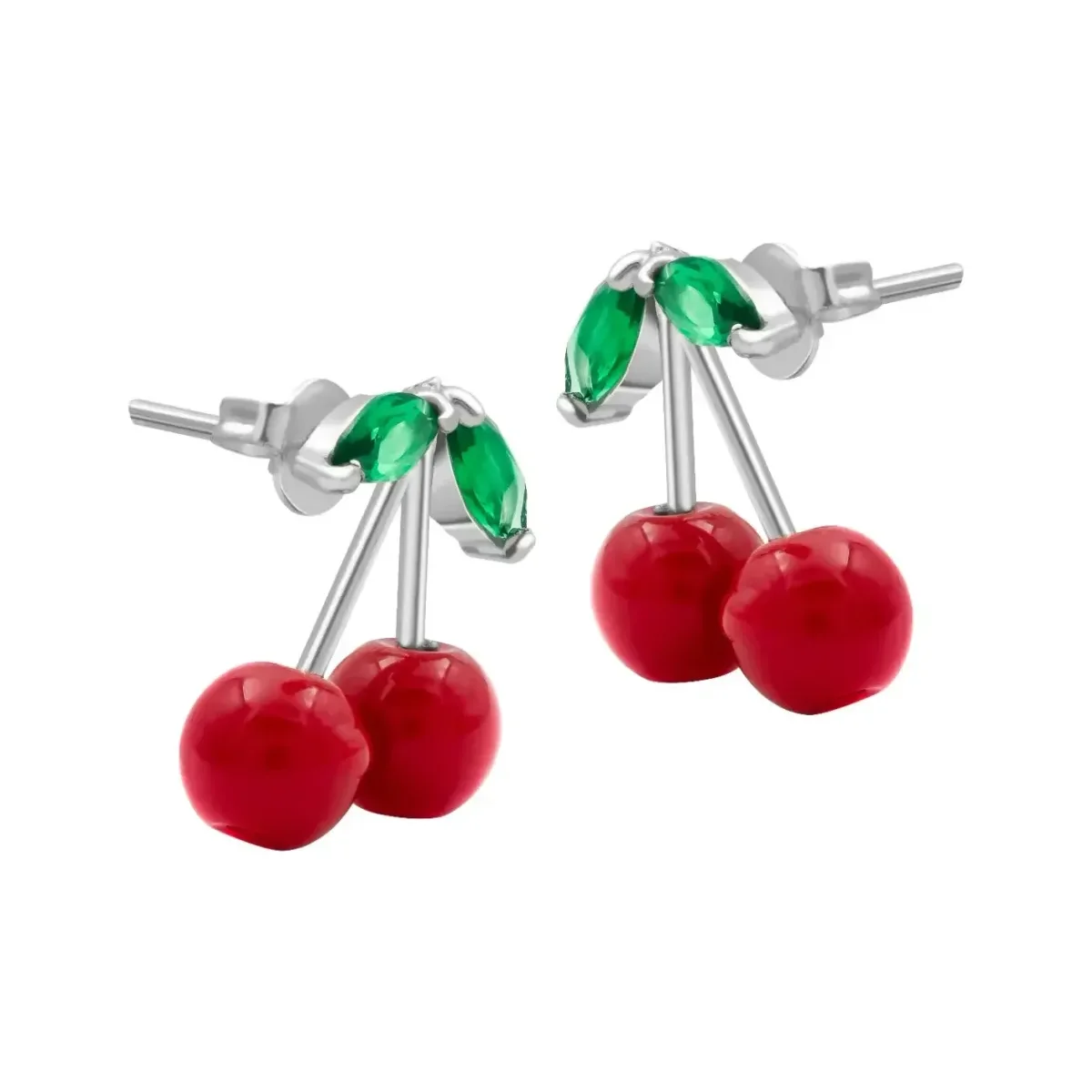 Conjunto Collar y Aretes Plata 925 Diseño Cereza para Mujer - Imagen 4
