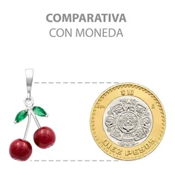 Conjunto Collar y Aretes Plata 925 Diseño Cereza para Mujer - Imagen 9