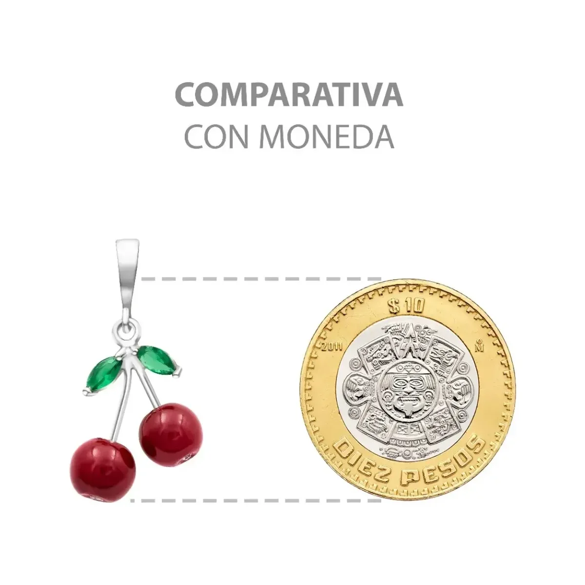Conjunto Collar y Aretes Plata 925 Diseño Cereza para Mujer - Imagen 9