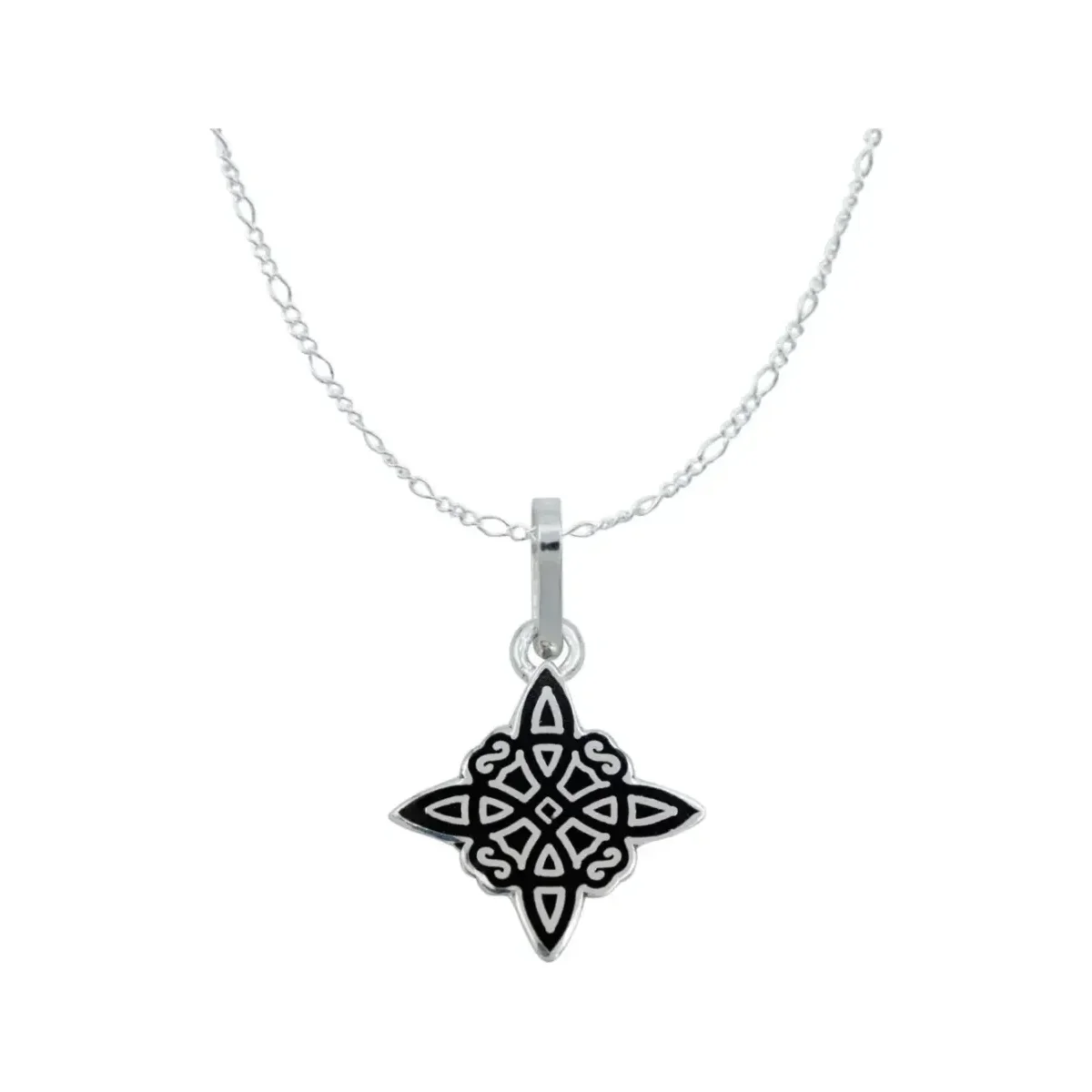 Conjunto Dije Aretes Cadena Plata 925 Nudo de Bruja Artesanal - Imagen 2