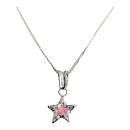 Conjunto Dije Aretes Estrella Plata 925 con Zirconia Rosa - Imagen 3