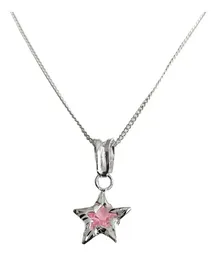 Conjunto Dije Aretes Estrella Plata 925 con Zirconia Rosa - Imagen 3