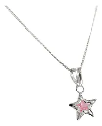 Conjunto Dije Aretes Estrella Plata 925 con Zirconia Rosa - Imagen 4