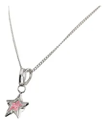 Conjunto Dije Aretes Estrella Plata 925 con Zirconia Rosa - Imagen 5