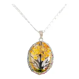 Conjunto Dije Aretes Plata 925 Árbol de la Vida Zirconia Amarilla - Imagen 5
