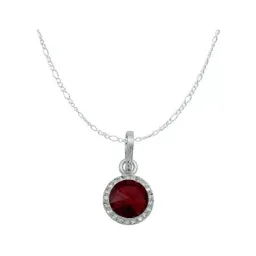 Conjunto Dije Aretes Plata 925 Cristal Rojo - Imagen 2