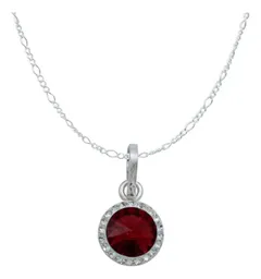 Conjunto Dije Aretes Plata 925 Cristal Rojo - Imagen 2