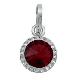 Conjunto Dije Aretes Plata 925 Cristal Rojo - Imagen 3