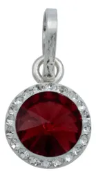 Conjunto Dije Aretes Plata 925 Cristal Rojo - Imagen 3