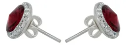 Conjunto Dije Aretes Plata 925 Cristal Rojo - Imagen 4
