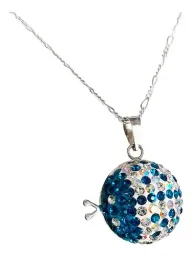 Conjunto Dije Aretes Plata 925 Mariquita Zirconia Azul - Imagen 3