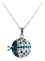 Conjunto Dije Aretes Plata 925 Mariquita Zirconia Azul - Imagen 4