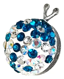 Conjunto Dije Aretes Plata 925 Mariquita Zirconia Azul - Imagen 6