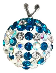 Conjunto Dije Aretes Plata 925 Mariquita Zirconia Azul - Imagen 7