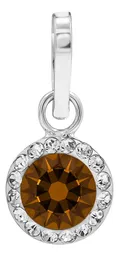 Conjunto Dije Aretes Plata 925 Zirconia Café Brillante - Imagen 3