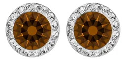 Conjunto Dije Aretes Plata 925 Zirconia Café Brillante - Imagen 7