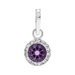 Conjunto Dije Aretes Plata 925 Zirconia Morada - Imagen 3
