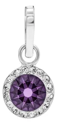 Conjunto Dije Aretes Plata 925 Zirconia Morada - Imagen 3