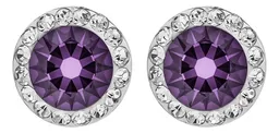 Conjunto Dije Aretes Plata 925 Zirconia Morada - Imagen 7