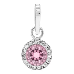 Conjunto Dije Aretes Plata 925 Cristal Rosa Joyería Mujer - Imagen 3