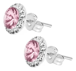 Conjunto Dije Aretes Plata 925 Zirconia Rosa Joyería Mujer - Imagen 6