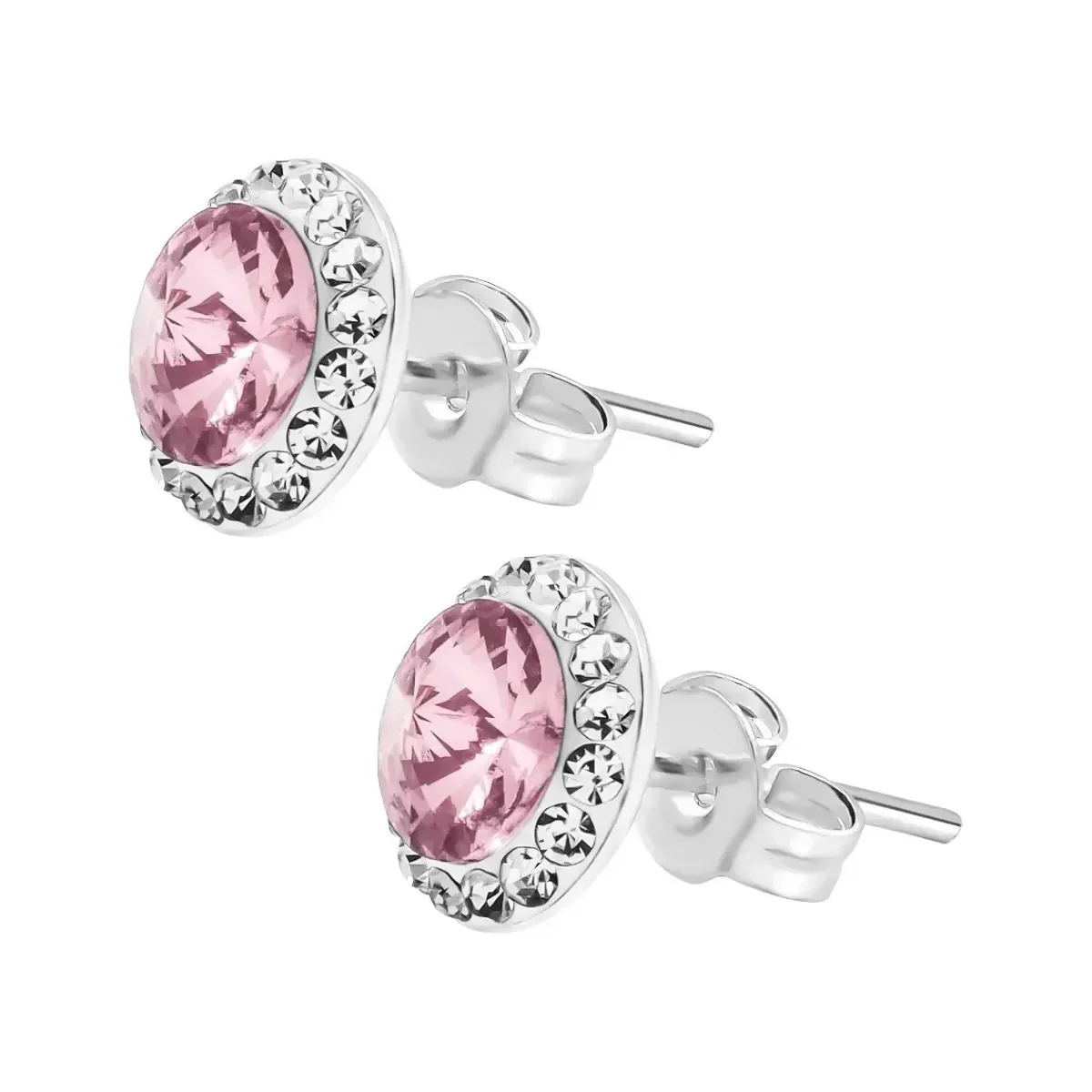 Conjunto Dije Aretes Plata 925 Zirconia Rosa Joyería Mujer - Imagen 6