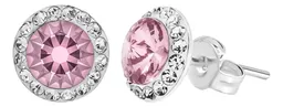 Conjunto Dije Aretes Plata 925 Zirconia Rosa Joyería Mujer - Imagen 8