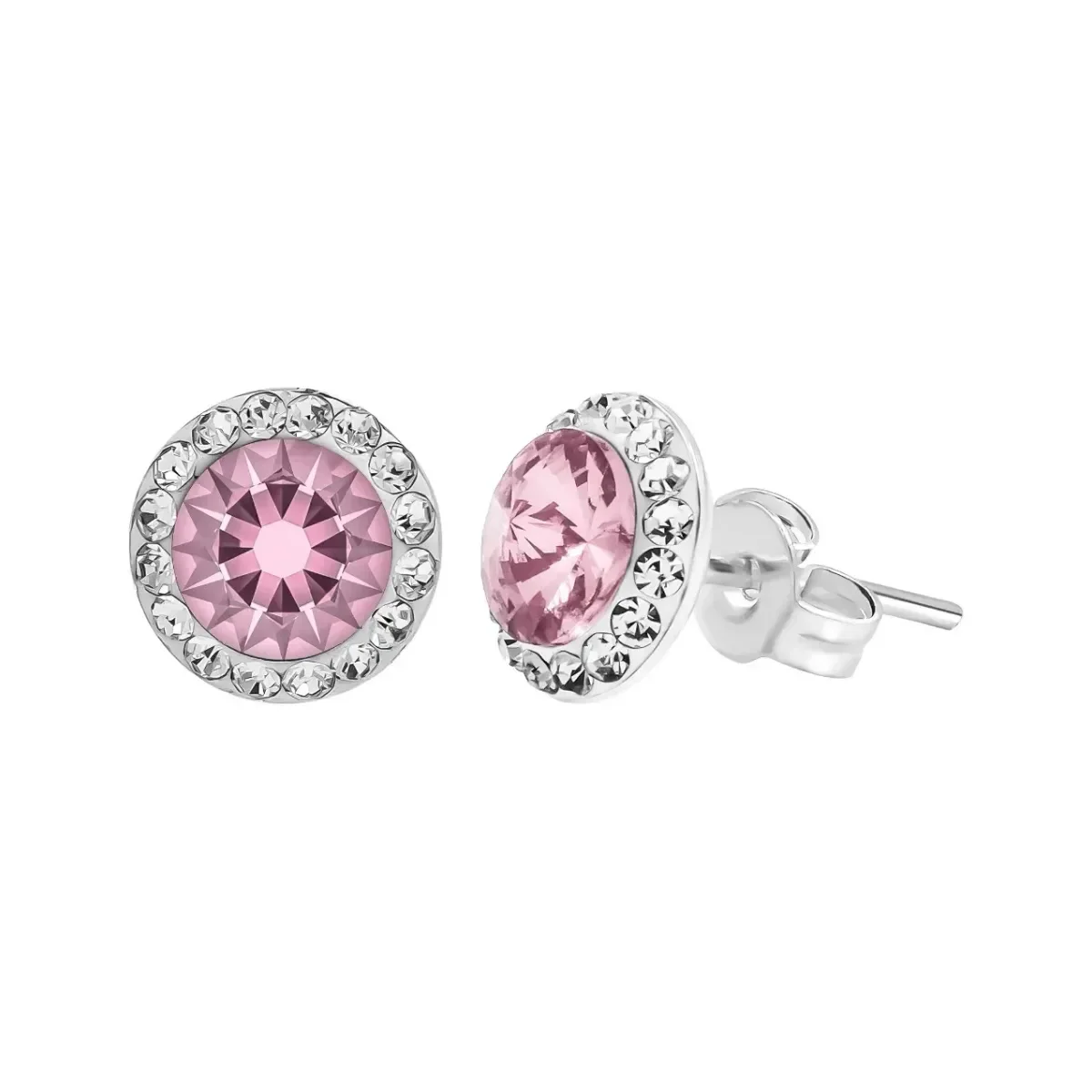 Conjunto Dije Aretes Plata 925 Zirconia Rosa Joyería Mujer - Imagen 8