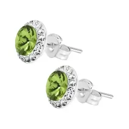 Conjunto Dije Aretes Plata 925 Zirconia Verde Brillante - Imagen 6
