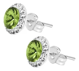 Conjunto Dije Aretes Plata 925 Zirconia Verde Brillante - Imagen 6