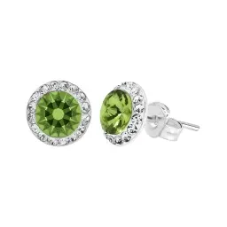 Conjunto Dije Aretes Plata 925 Zirconia Verde Brillante - Imagen 8
