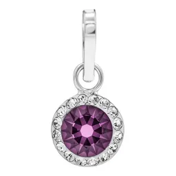 Conjunto Dije Aretes Plata 925 Cristal Violeta Diseño Elegante - Imagen 3