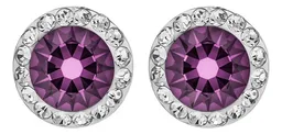 Conjunto Dije Aretes Plata 925 Zirconia Violeta Diseño Elegante - Imagen 7