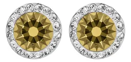 Conjunto Dije Aretes Plata 925 Zirconias Amarillas Clásico - Imagen 7