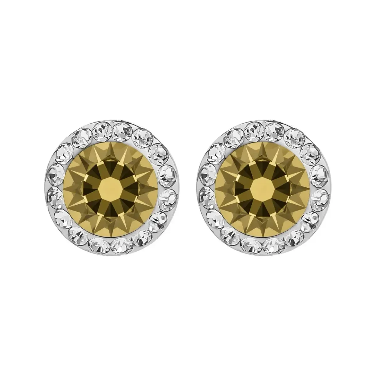 Conjunto Dije Aretes Plata 925 Zirconias Amarillas Clásico - Imagen 7