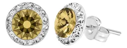 Conjunto Dije Aretes Plata 925 Zirconias Amarillas Clásico - Imagen 8