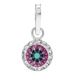 Conjunto Dije Aretes Plata 925 Cristales Tornasol Mujer - Imagen 3