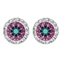 Conjunto Dije Aretes Plata 925 Cristales Tornasol Mujer - Imagen 7