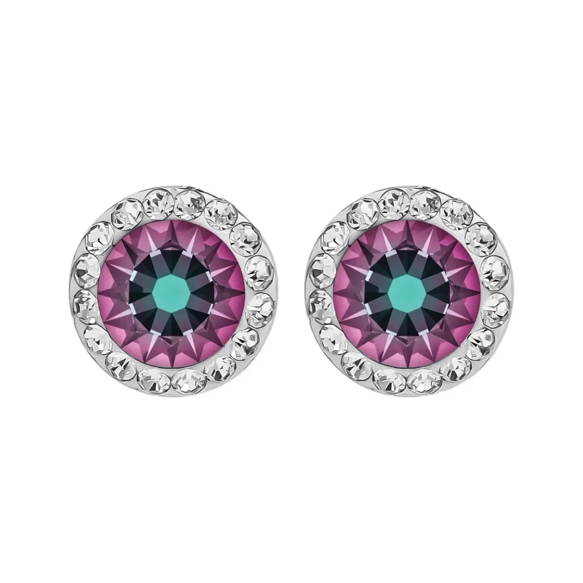 Conjunto Dije Aretes Plata 925 Zirconias Tornasol Mujer - Imagen 7