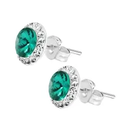 Conjunto Dije Aretes Plata 925 Zirconias Turquesa para Mujer - Imagen 2