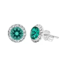 Conjunto Dije Aretes Plata 925 Zirconias Turquesa para Mujer - Imagen 4