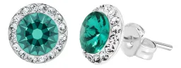Conjunto Dije Aretes Plata 925 Zirconias Turquesa para Mujer - Imagen 4