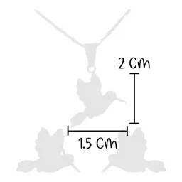 Conjunto Dije Colibrí Plata 925 con Zirconia Amarilla y Cadena Eslabón - Imagen 2
