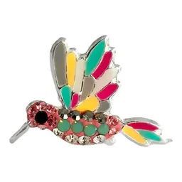 Conjunto Dije Colibrí Plata 925 Zirconia Fucsia con Cadena - Imagen 2