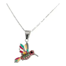 Conjunto Dije Colibrí Plata 925 Zirconia Fucsia con Cadena - Imagen 6
