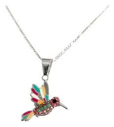Conjunto Dije Colibrí Plata 925 Zirconia Fucsia con Cadena - Imagen 6