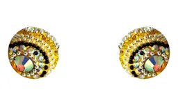 Conjunto Dije Pavo Real Plata 925 Zirconia Amarilla con Cadena - Imagen 2