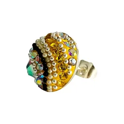Conjunto Dije Pavo Real Plata 925 Zirconia Amarilla con Cadena - Imagen 3